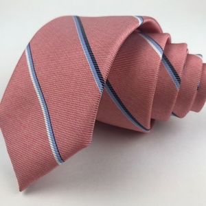 Bar III All Silk Pink Necktie Stripes